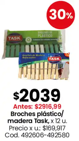 Coto Task broches plástico/ madera oferta