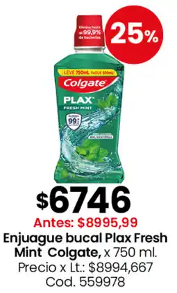 Coto Colgate enjuague bucal plax fresh mint oferta