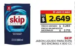 Carrefour Maxi Skip jabon liquido para ropa bio encimas oferta