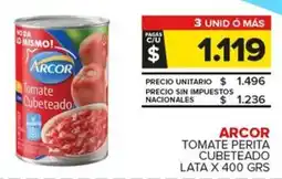 Carrefour Maxi Arcor tomate perita cubeteado lata oferta