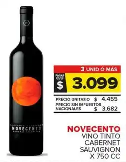 Carrefour Maxi Novecento vino tinto cabernet sauvignon oferta