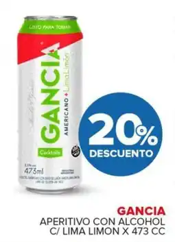 Carrefour Maxi Gancia aperitivo con alcohol c/lima limon oferta