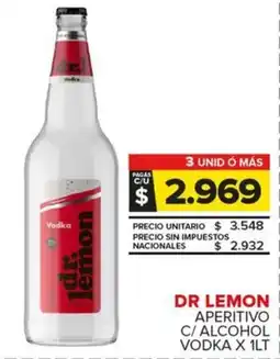 Carrefour Maxi Dr lemon aperitivo c/ alcohol vodka oferta