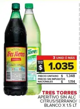 Carrefour Maxi Tres torres aperitivo sin alc citrus/serrano/ | blanco oferta