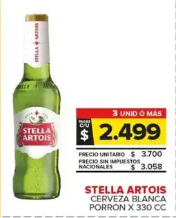 Carrefour Maxi Stella artois cerveza blanca porron oferta
