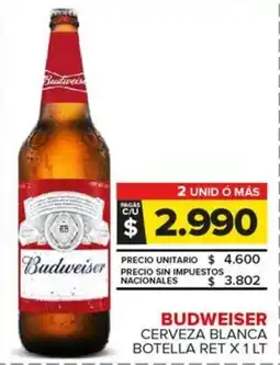 Carrefour Maxi Budweiser cerveza blanca botella ret oferta
