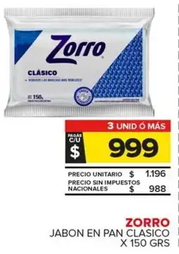 Carrefour Maxi Zorro jabon en pan clasico oferta