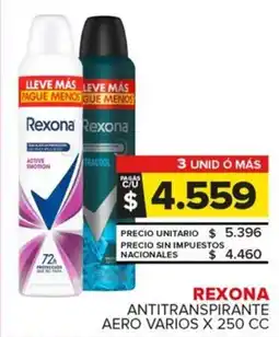 Carrefour Maxi Rexona antitranspirante aero varios oferta