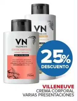 Carrefour Maxi Villeneuve crema corporal varias presentaciones oferta
