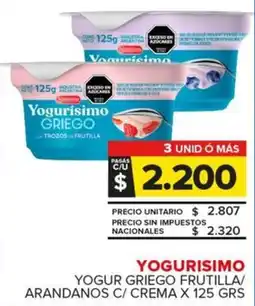 Carrefour Maxi Yogurisimo yogur griego frutilla/ arandanos c/ crema oferta