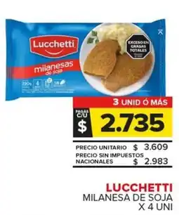 Carrefour Maxi Lucchetti milanesa de soja oferta