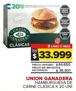 Carrefour Maxi Union ganadera hamburguesa de carne clasica oferta