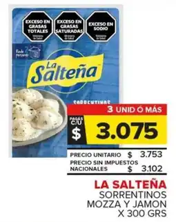 Carrefour Maxi La salteña sorrentinos mozza y jamon oferta