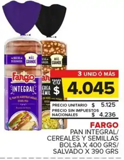 Carrefour Maxi Fargo pan integral/ cereales y semillas oferta