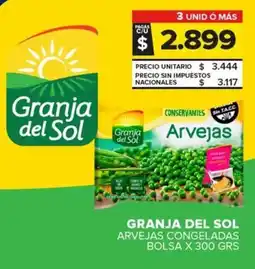 Carrefour Maxi Granja del sol arvejas congeladas bolsa oferta