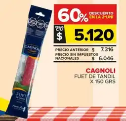 Carrefour Maxi Cagnoli fuet de tandil oferta