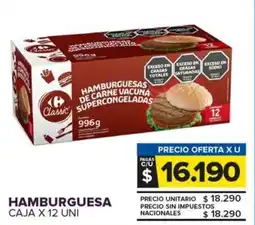 Carrefour Maxi Hamburguesa caja oferta