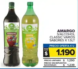 Carrefour Maxi Amargo s/alcohol classic varios sabores oferta