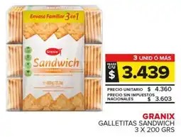 Carrefour Maxi Granix galletitas sandwich oferta