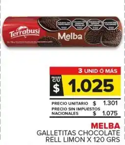 Carrefour Maxi Melba galletitas chocolate rell limon oferta