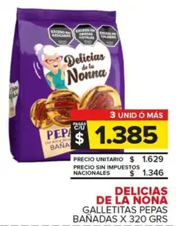 Carrefour Maxi Delicias de la nona galletitas pepas bañadas oferta