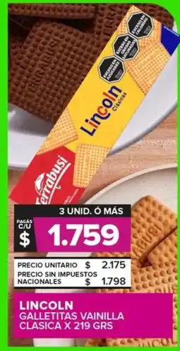 Carrefour Maxi Lincoln galletitas vainilla clasica oferta