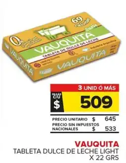 Carrefour Maxi Vauquita tableta dulce de leche light oferta