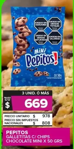 Carrefour Maxi Pepitos galletitas c/ chips chocolate mini oferta