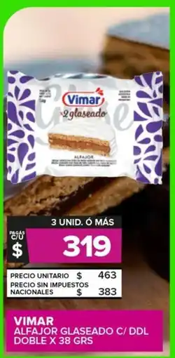 Carrefour Maxi Vimar alfajor glaseado c/ ddl doble oferta