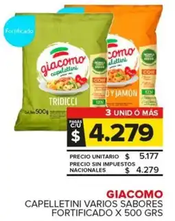 Carrefour Maxi Giacomo capelletini varios sabores fortificado oferta