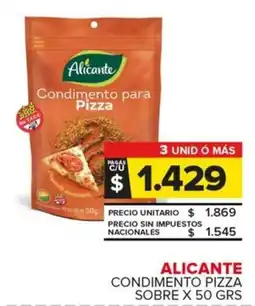 Carrefour Maxi Alicante condimento pizza sobre oferta