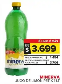 Carrefour Maxi Minerva jugo de limon pet oferta