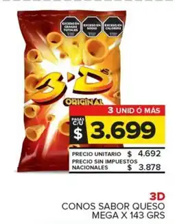 Carrefour Maxi 3d conos sabor queso mega oferta