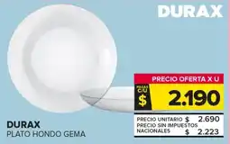 Carrefour Maxi Durax plato hondo gema oferta