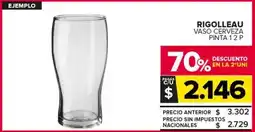 Carrefour Maxi Rigolleau vaso cerveza pinta oferta
