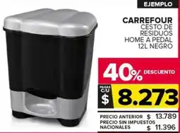 Carrefour Maxi Carrefour cesto de residuos home a pedal negro oferta