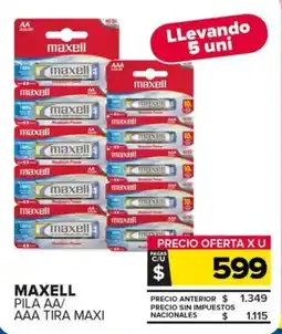 Carrefour Maxi Maxell pila AA/ AAA tira maxi oferta