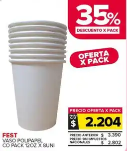 Carrefour Maxi Fest vaso polipapel co pack oferta