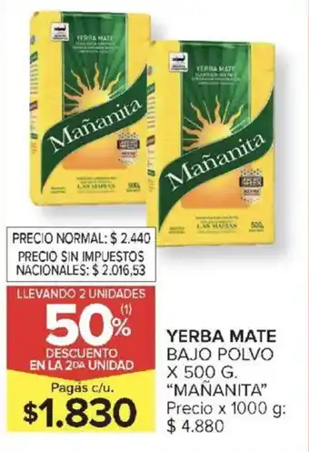 Mañanita yerba mate bajo polvo