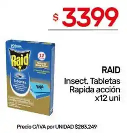Nini Mayorista Raid insect. tabletas rapida acción oferta