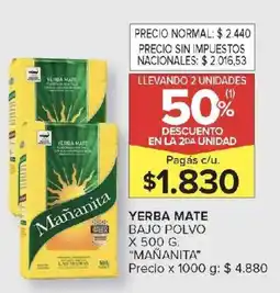 Carrefour Mañanita yerba mate bajo polvo oferta