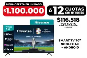 Hisense smart tv 70"