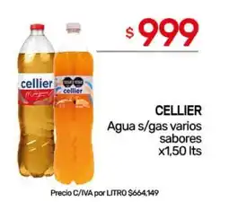 Nini Mayorista Cellier agua s/gas varios sabores oferta
