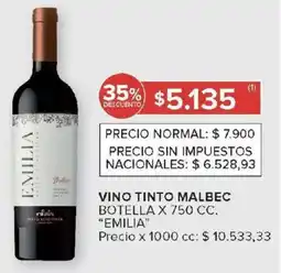 Carrefour Emilia vino tinto malbec botella oferta