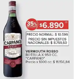 Carrefour Carpano vermouth rosso botella oferta