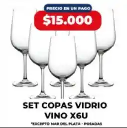 Supermayorista Vital Set copas vidrio vino oferta