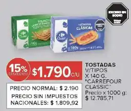 Carrefour Carrefour classic tostadas v/tipos oferta
