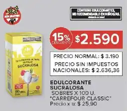 Carrefour Carrefour classic edulcorante sucralosa sobres oferta