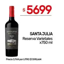 Nini Mayorista Santa julia reserva varietales oferta