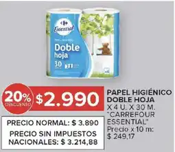 Carrefour Carrefour essential papel higiénico doble hoja oferta